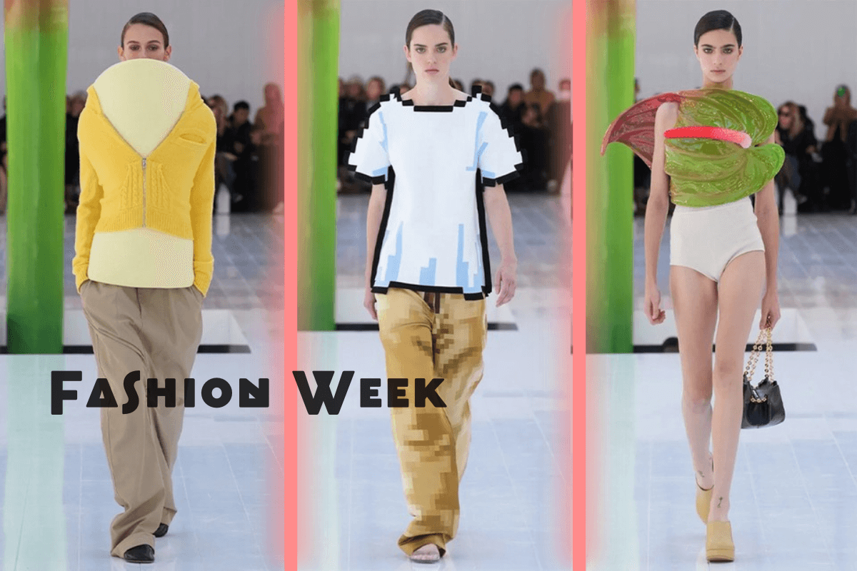 Loewe выпустила на подиум Парижской недели моды моделей в «пиксельной» одежде