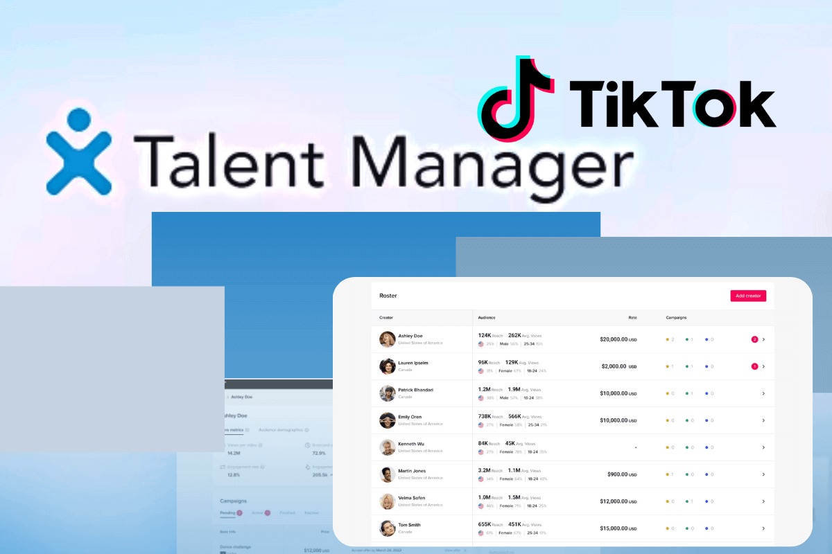 TikTok запускает портал Talent Manager Portal, чтобы менеджеры заключали сделки с брендами для клиентов