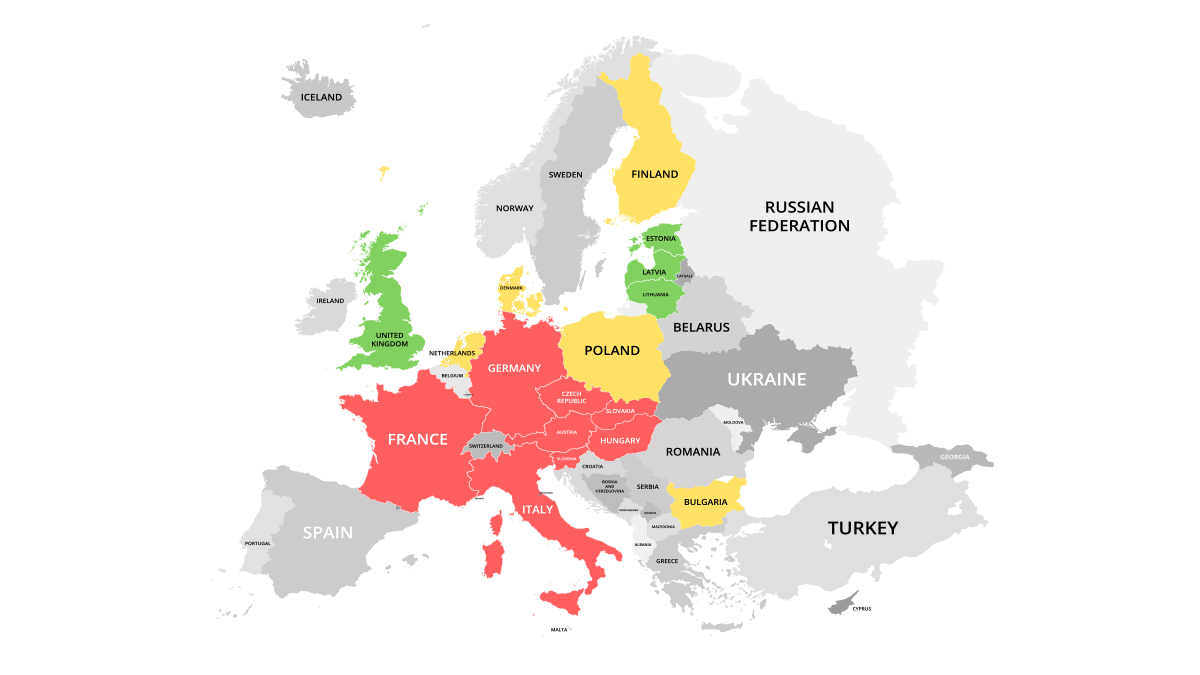 Официально в список стран Европы входит 51 страна