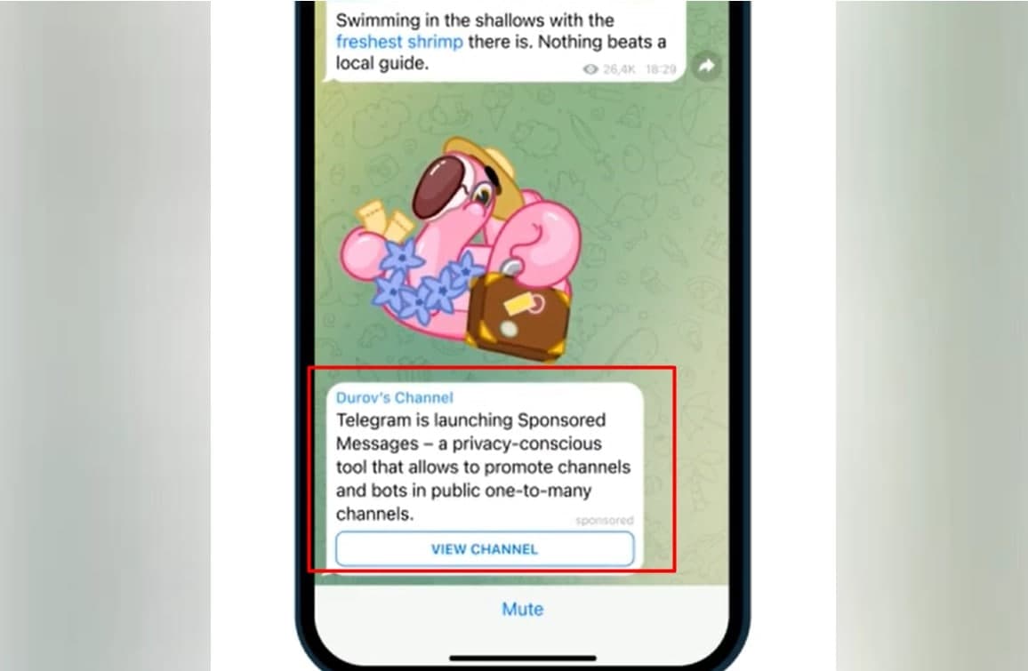 Как выглядит реклама в мессенджере Telegram