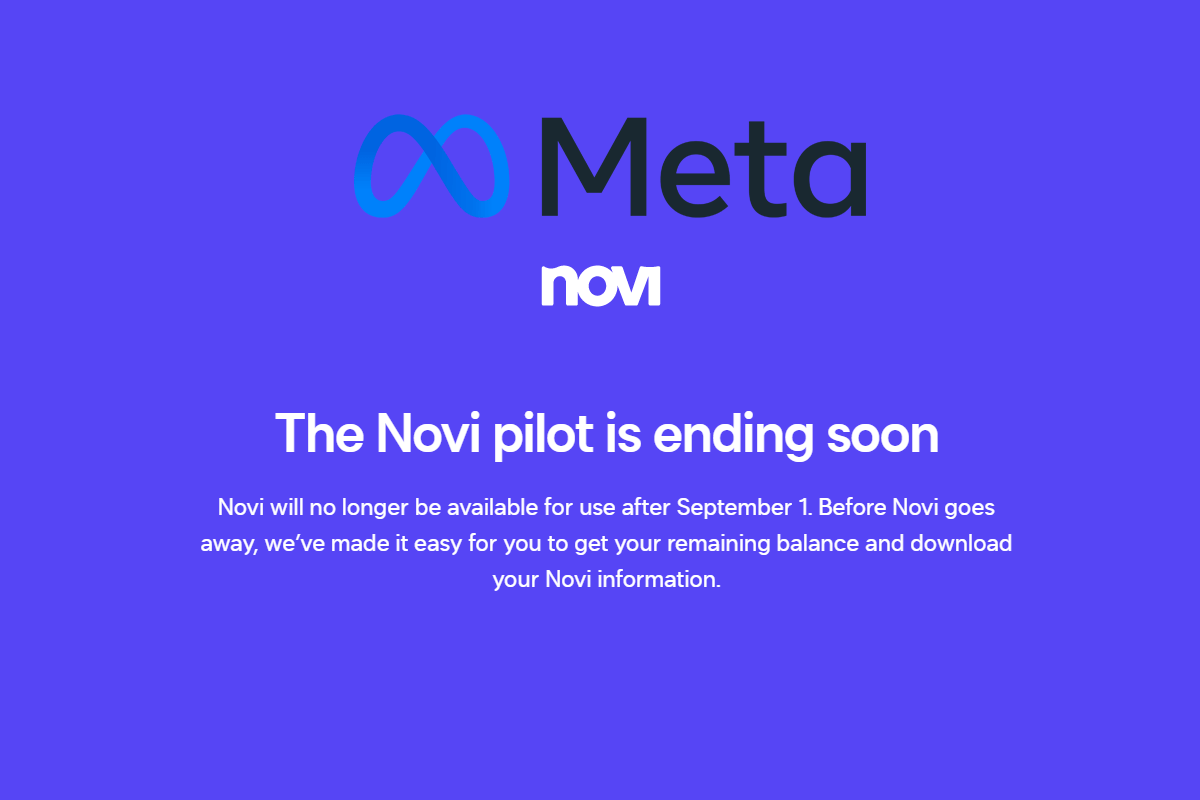 Meta закрывает крипто-сервис Novi в сентябре