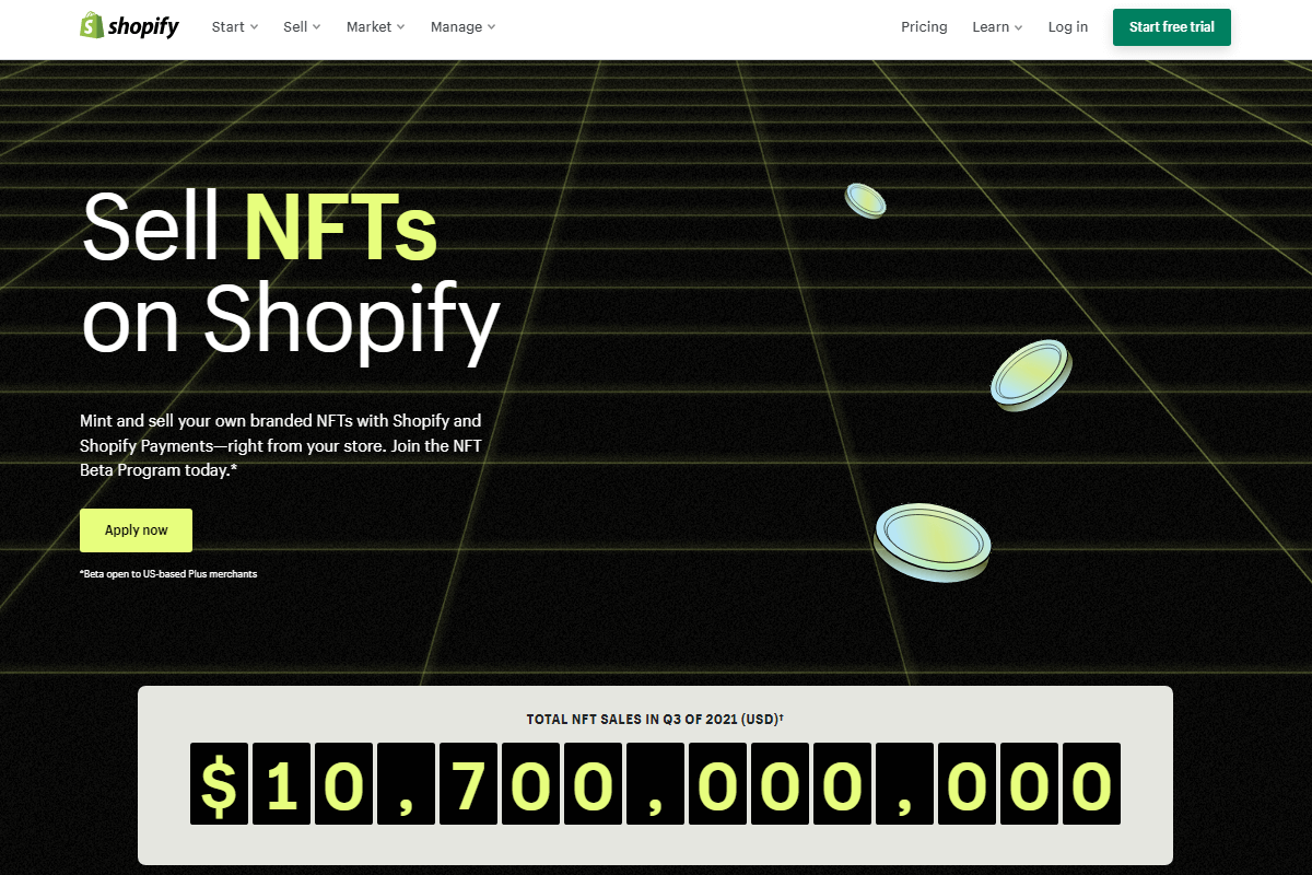 Shopify запустила собственный сервис по созданию и продаже NFT предметов