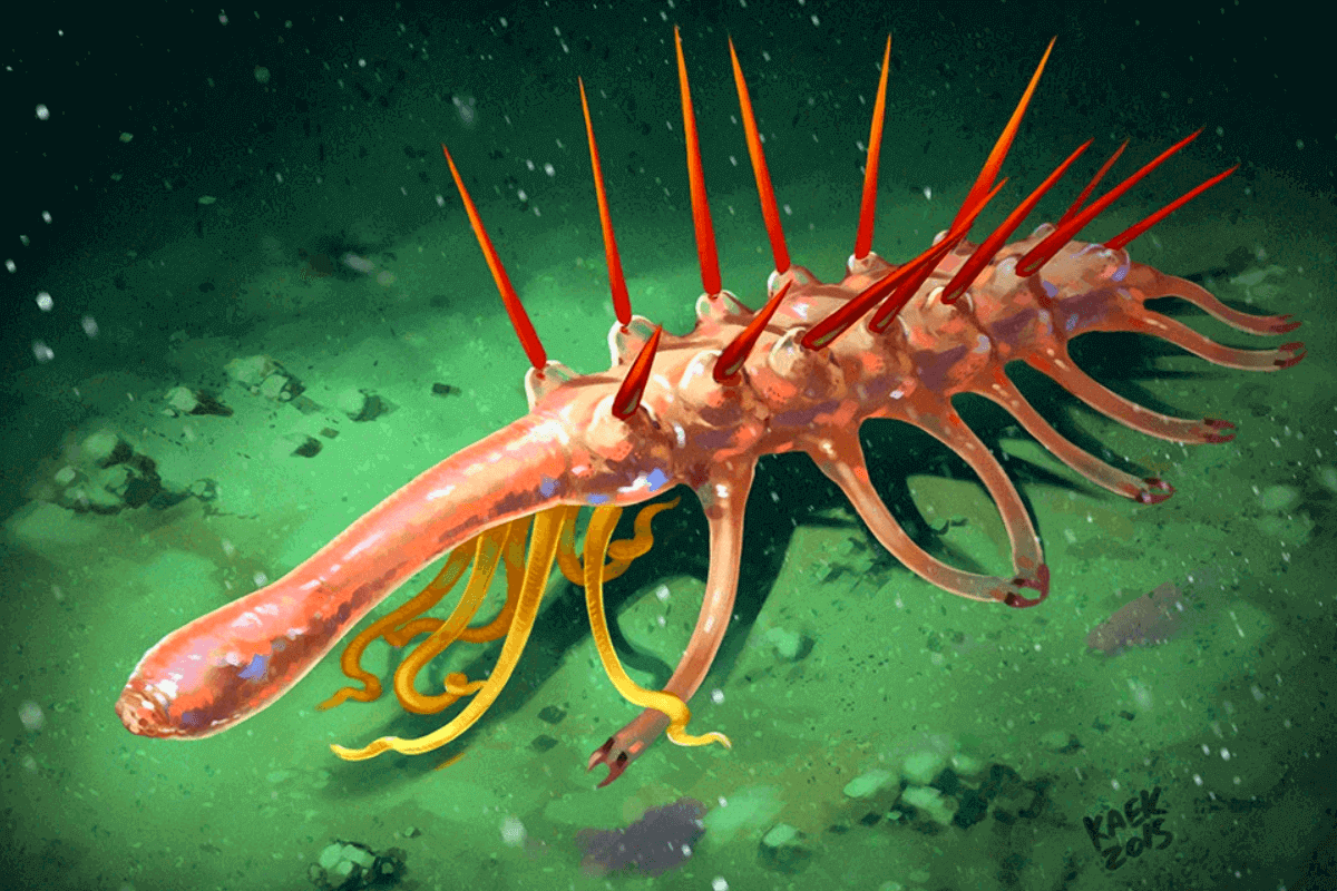 Топ-15 потрясающих вымерших животных: Галлюцигения — древний червь из кошмаров