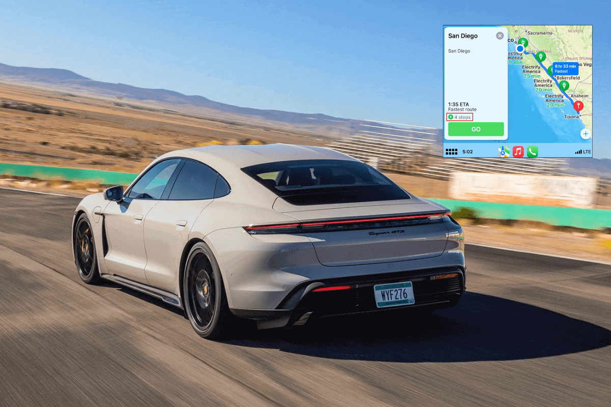 Porsche Taycan будет сотрудничать с Apple Maps EV Routing