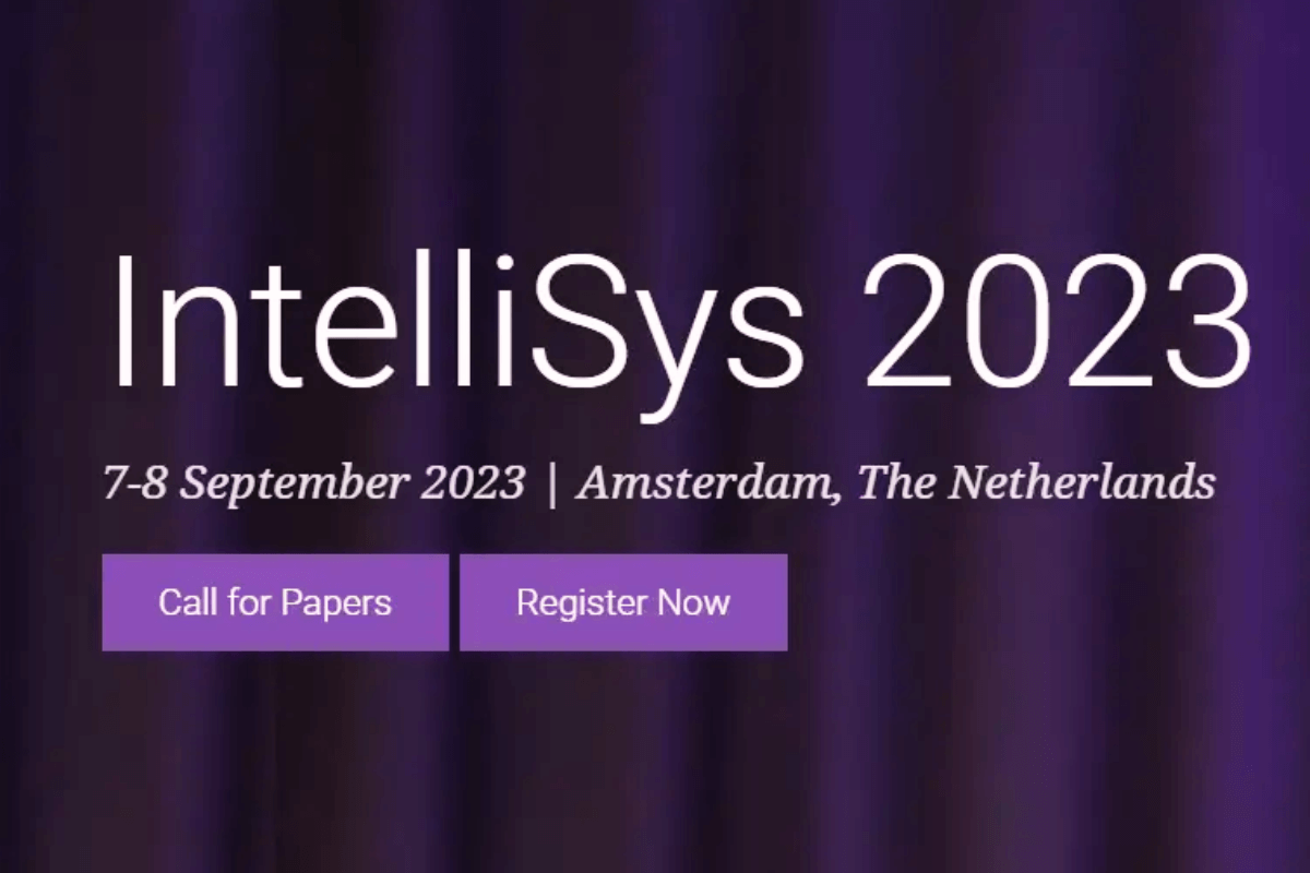 7-8 сентября, Амстердам: IntelliSys 2023