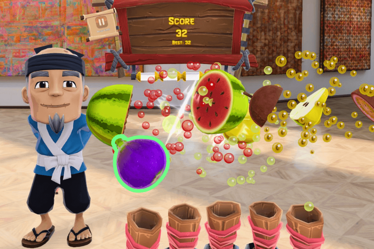 15 отличных игр для Apple Vision Pro, в которые вам стоит сыграть: Super Fruit Ninja